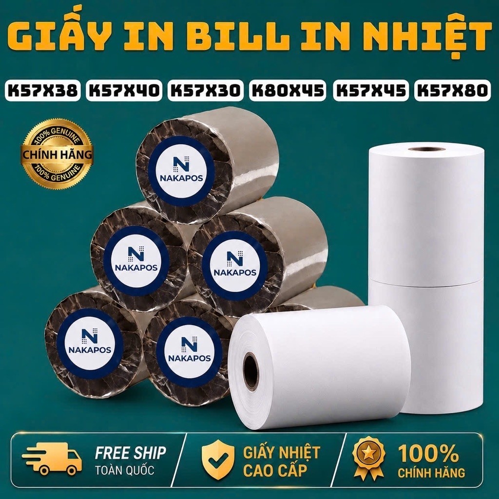 [COMBO 10] BILL PRINTING PAPER K80 K57 K58 POS SALES THERMALT PRINTING PAPER RESTAURANT INVOICE PRIN