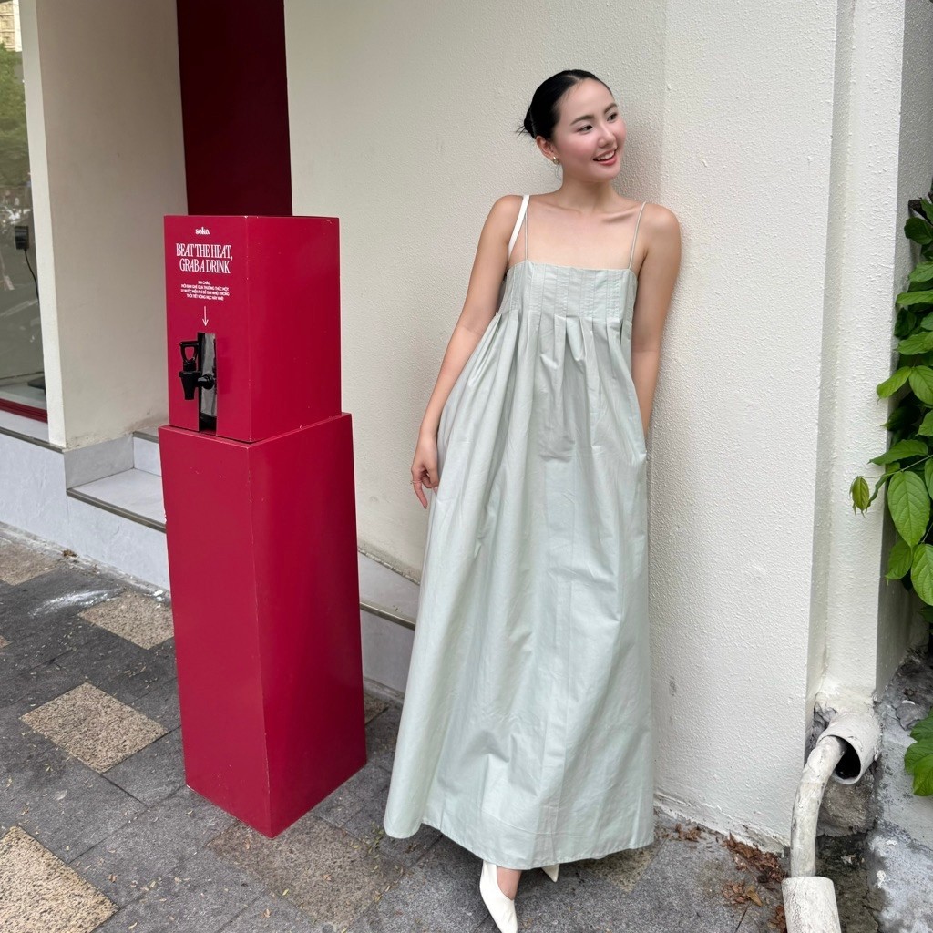 ชุดเดรสเอเนเซีย | เดรสสายผ้าคอตตอนพลีทสีน้ําเงิน (รูปเดิม)