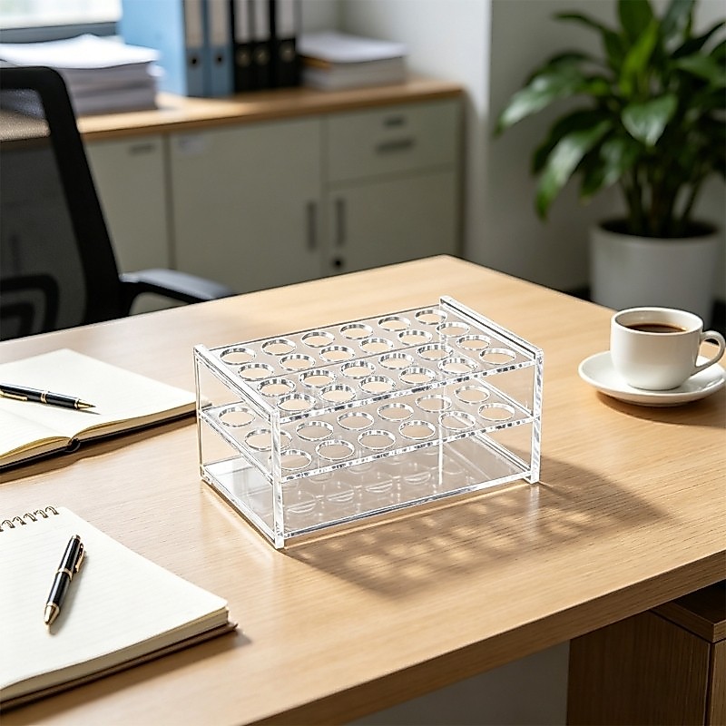 Amony Clear Lab Tube Holder Bracket Holder Tube Stand Desktop Rack Stand Display Stand