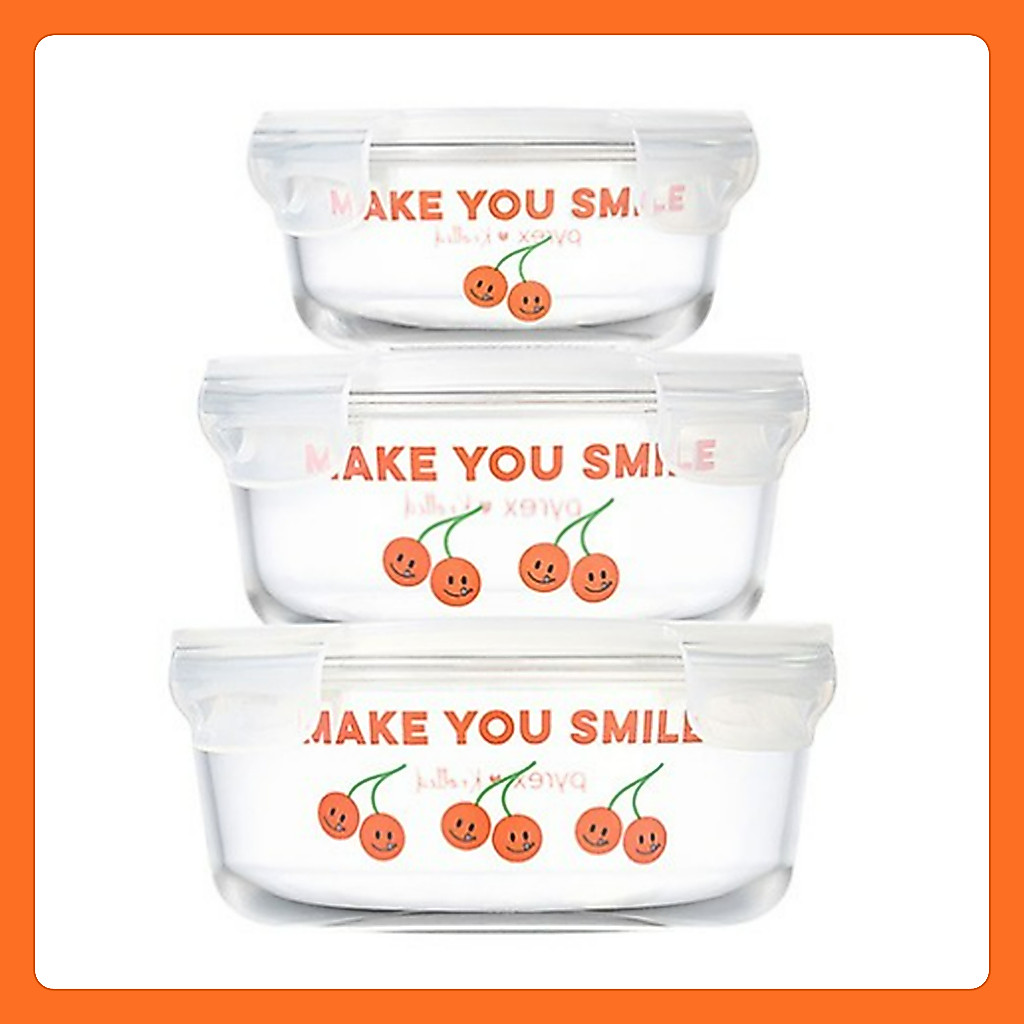 [PYREX x Knotted] กล่องใส่อาหารแก้วทรงกลม / 380ml 620ml 960ml แก้วทนความร้อนสูงสุญญากาศ