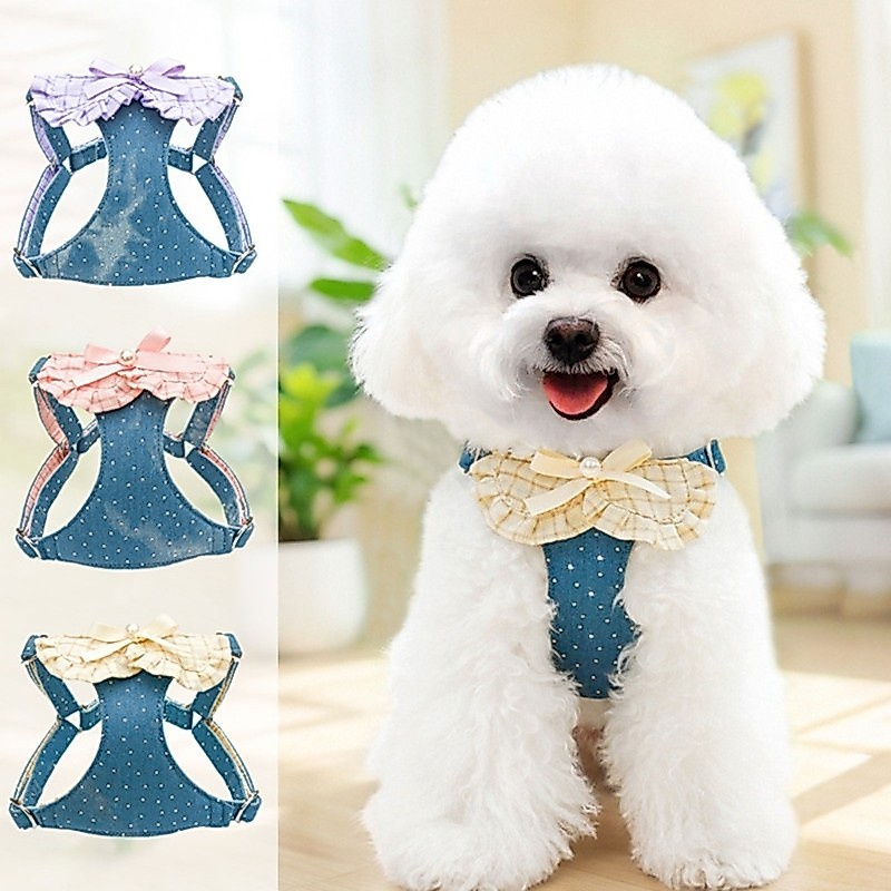 Sha Small Dog Outdoor Walking Harnesses Set Soft Chest Wrap Design with Front Coverage for Daily Rou