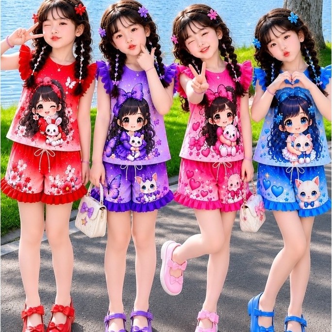 COMBO 2 ชุดและ COMBO 4 ชุดสําหรับ GIRLS พร้อมยางยืดเย็นไทย ขนาด 7-45kg
