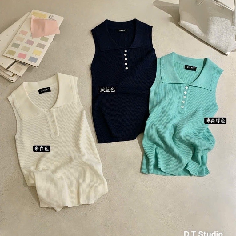 WGWE• สเวตเตอร์ mtg คอปกกระดุมและรักแร้ 10871 wgwe ENEN QC สินค้าฟรีไซส์