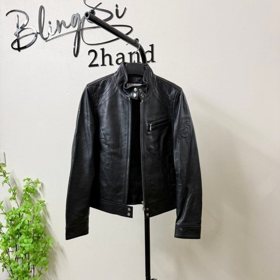 <Si>Super product Leather Racer Jacket/ หนังแท้ (Unisex Men and Women) ลายเบอร์ 5/ Size < 48kg