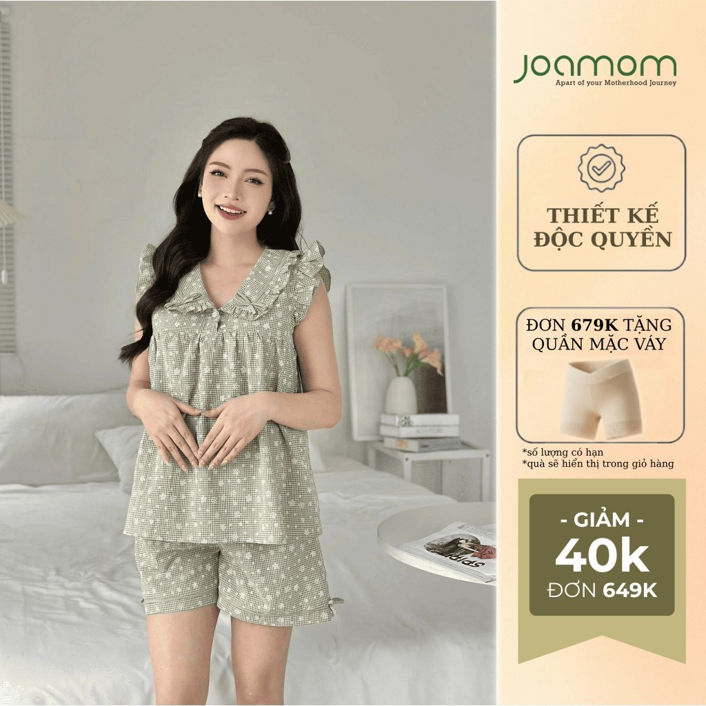Joamom การตั้งครรภ์และหลังคลอดชุดคลอดบุตรเกาหลีดอกไม้พิมพ์แขนสั้น Tu TI Zipper – JTBB202