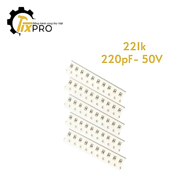 ตัวเก็บประจุบัดกรี 0805 220pF 50V (10 ชิ้น)