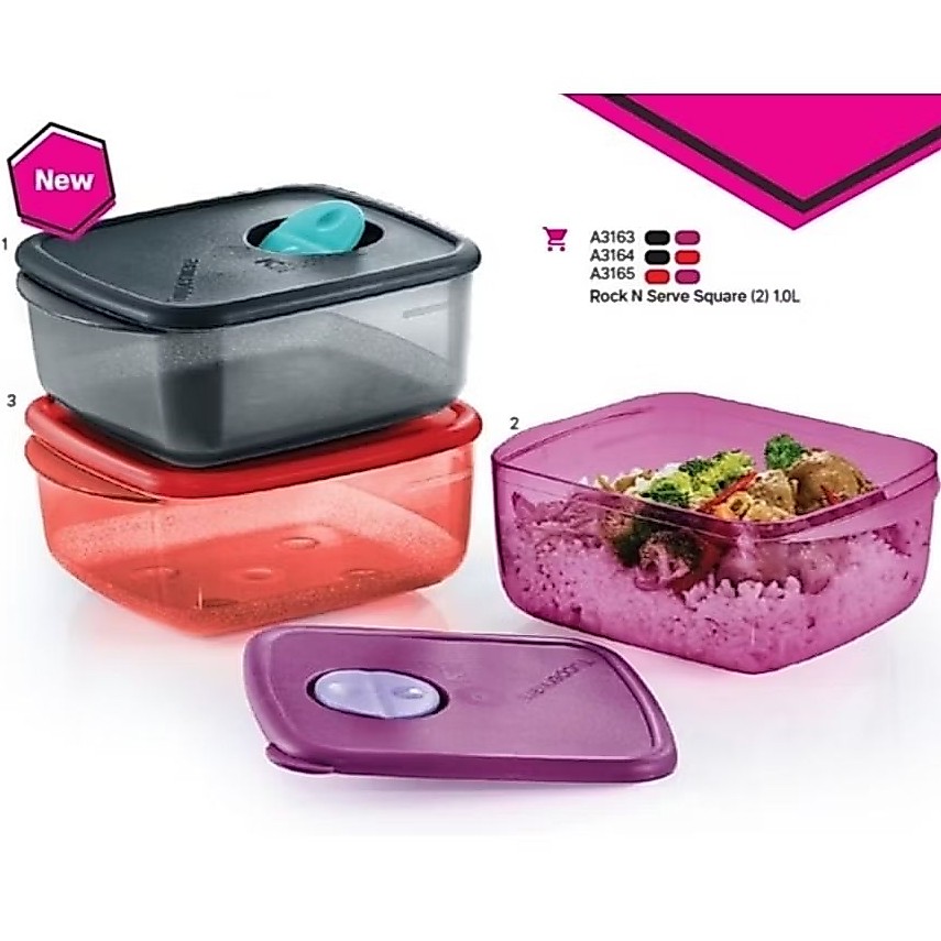 Tupperware ถ้วยเวฟ ร็อคแอนท์เสิร์ฟ ใส่อาหารแช่ช่องฟรีซและอุ่นอาหารในไมโครเวฟได้