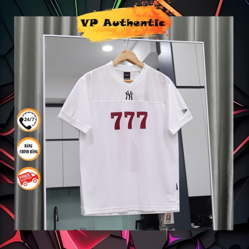 [ ของแท้ ] New Era NY 777 เสื้อยืดสีขาว Auth (VP Authentic )