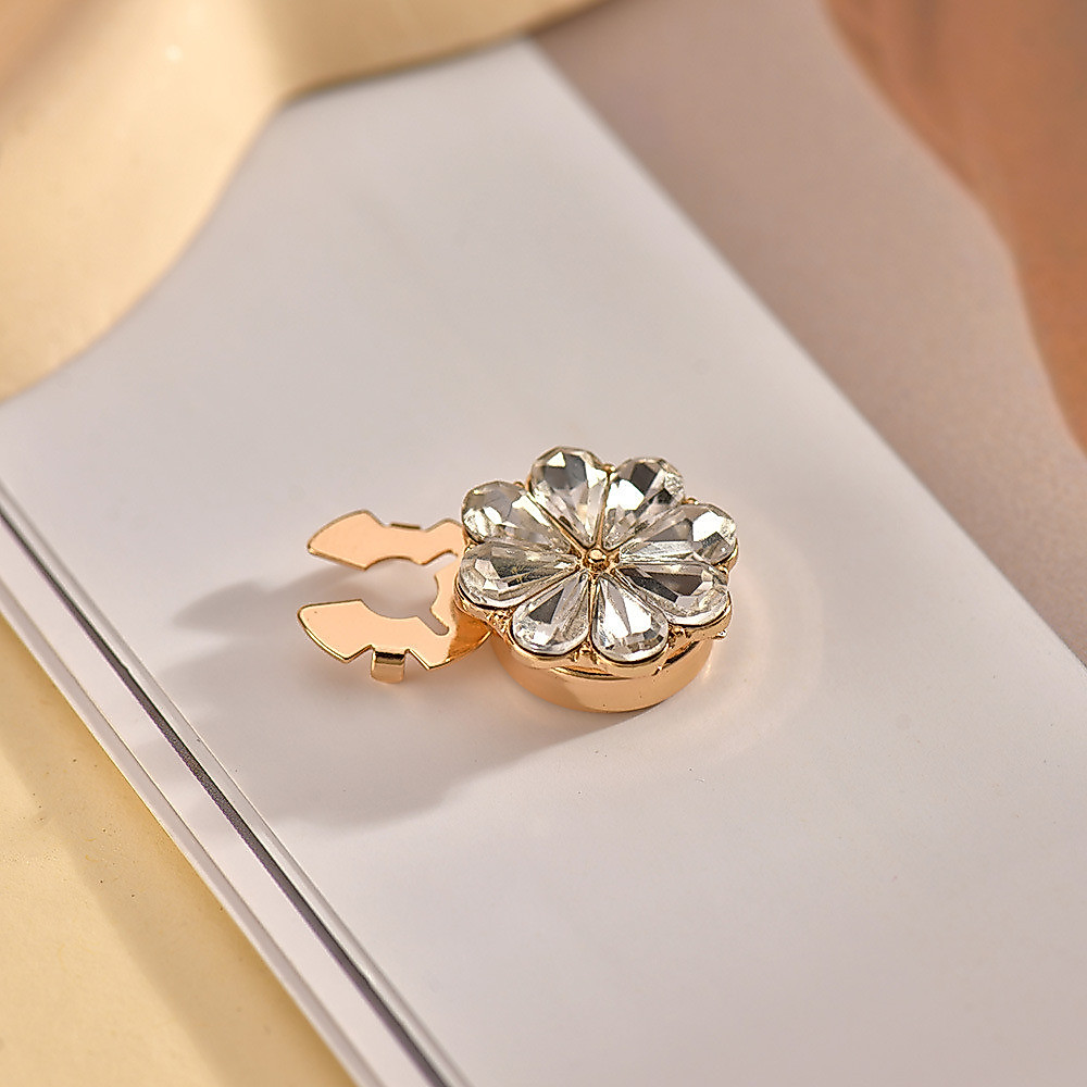 ดอกไม้ Rhinestone Cufflinks เสื้อแฟชั่น Cufflinks ปุ่มคอสุภาพสตรีอารมณ์ Cufflinks 5010123