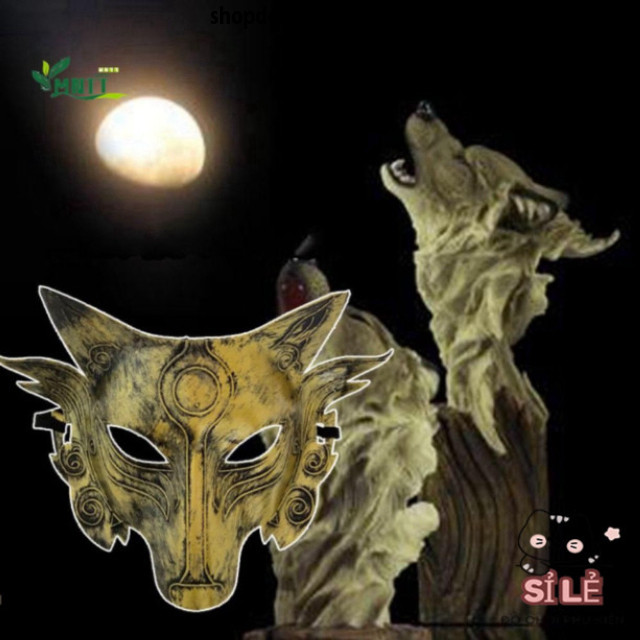 Gothic Wolf Masquerade Mask 20 ซม. สําหรับปาร์ตี้ฮาโลวีนสไตล์ที่ไม่ซ้ํากัน