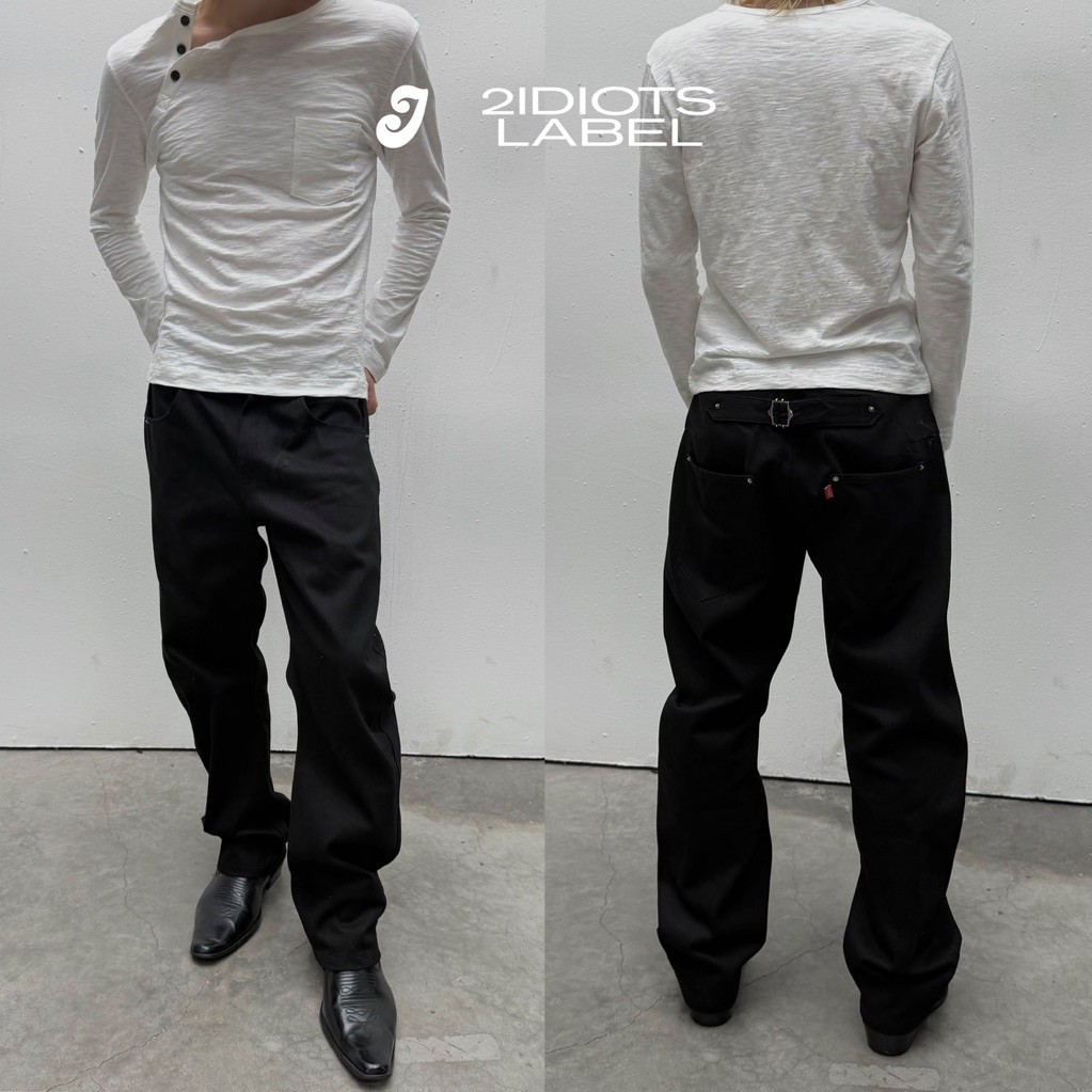 UNISEX BLACK STRAIGHT FIT DENIM 2IDIOTS.LABEL
