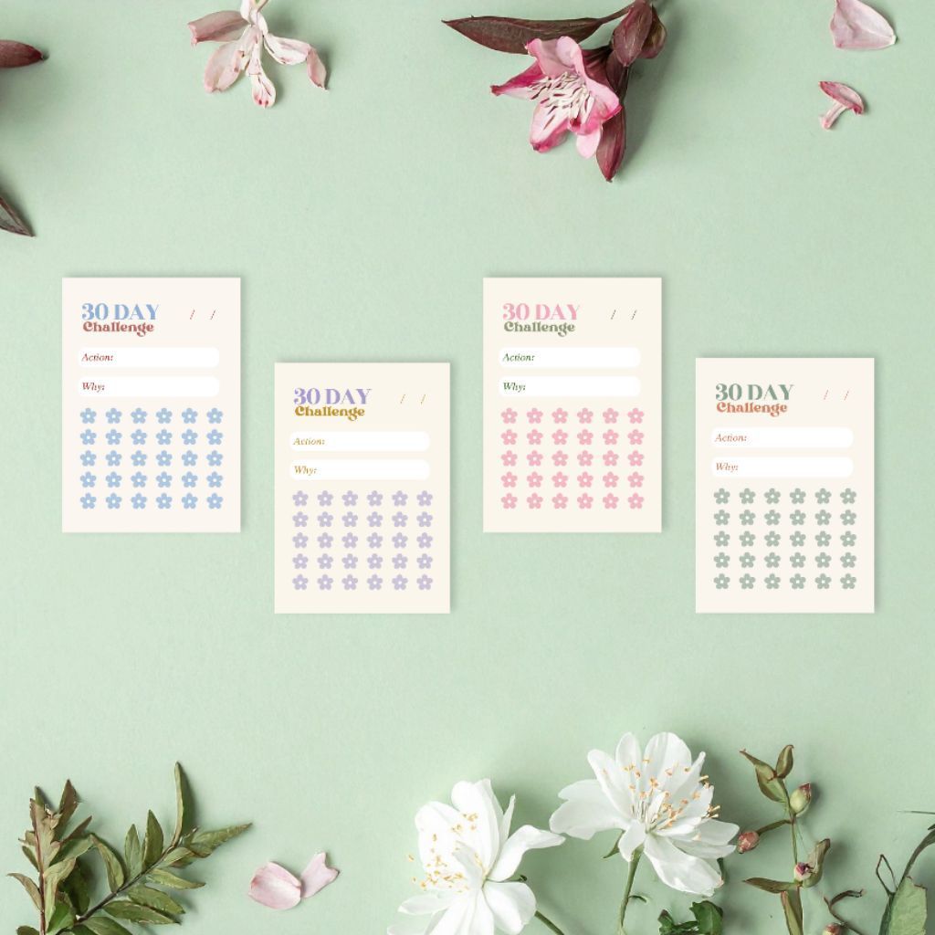 30 DAY CHALLENGE - ท้าทาย 30 วัน สร้างนิสัยใหม่ 7x10ซม. - ชุดแผ่นติดตามนิสัย 5 แผ่น