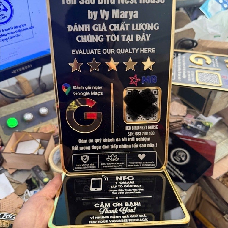 QR + NFC กระดานเดสก์ท็อปสุดหรู | เปิด Google Maps รีวิวและชําระเงิน | ดีไซน์ไฮเอนด์ สปา คาเฟ่ ร้านค้