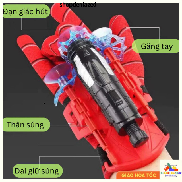 Spiderman KIDDIE CORNER ถุงมือ Spider-Man ถุงมือ Spider-Man Web Shooter ของเล่นพร้อมสายดูด Superman
