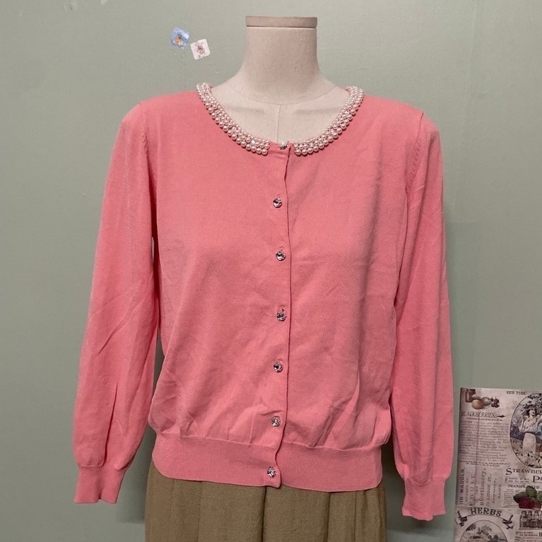 เสื้อคาร์ดิแกน mtg ญี่ปุ่นคอปกลูกปัด size m 30