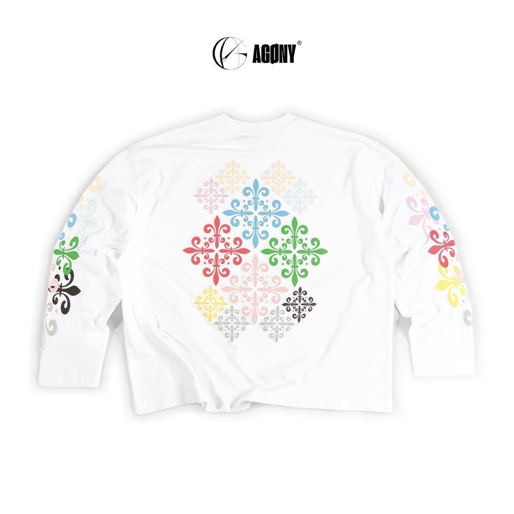 Agony Story Multi Crest แขนยาว สีขาว Rainbow Regular Form - Agony Story