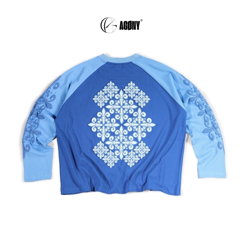 Agony Story Azure Crest Long Sleeve Raglan Long Sleeve Blue Regular Form - Agony Story