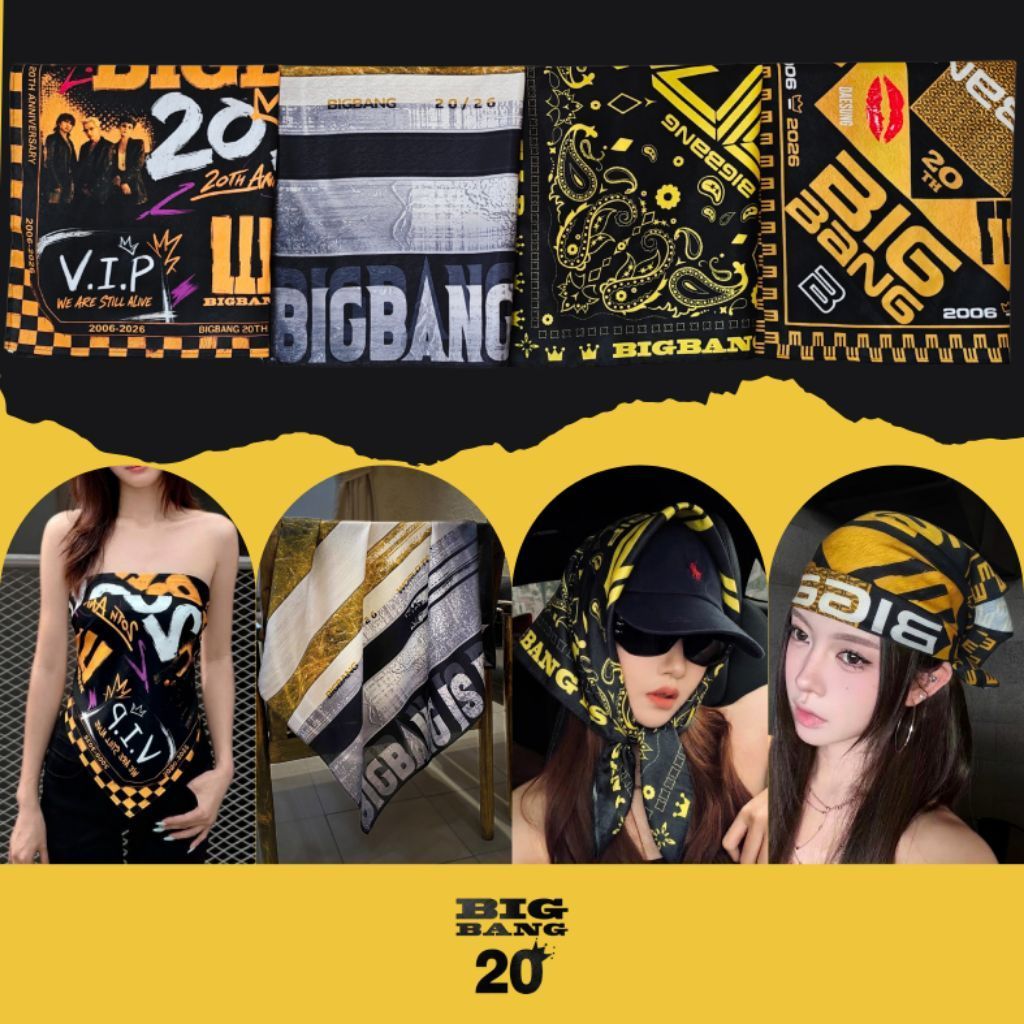 BIGBANG20 Bandana, G-Dragon Bandana, GD ผ้าพันคออเนกประสงค์, Banada BigBang