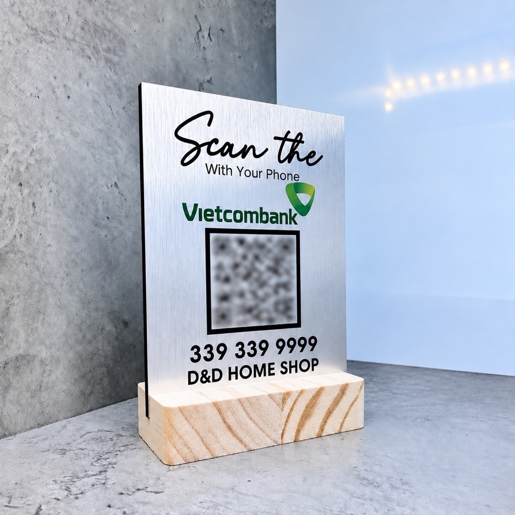 [FIRE] HCM l QR CODE PAYING BOARD, UTILITY QR UV PRINTED ALU BOARD, BANK BOARD, DESK QR CODE, TABLE