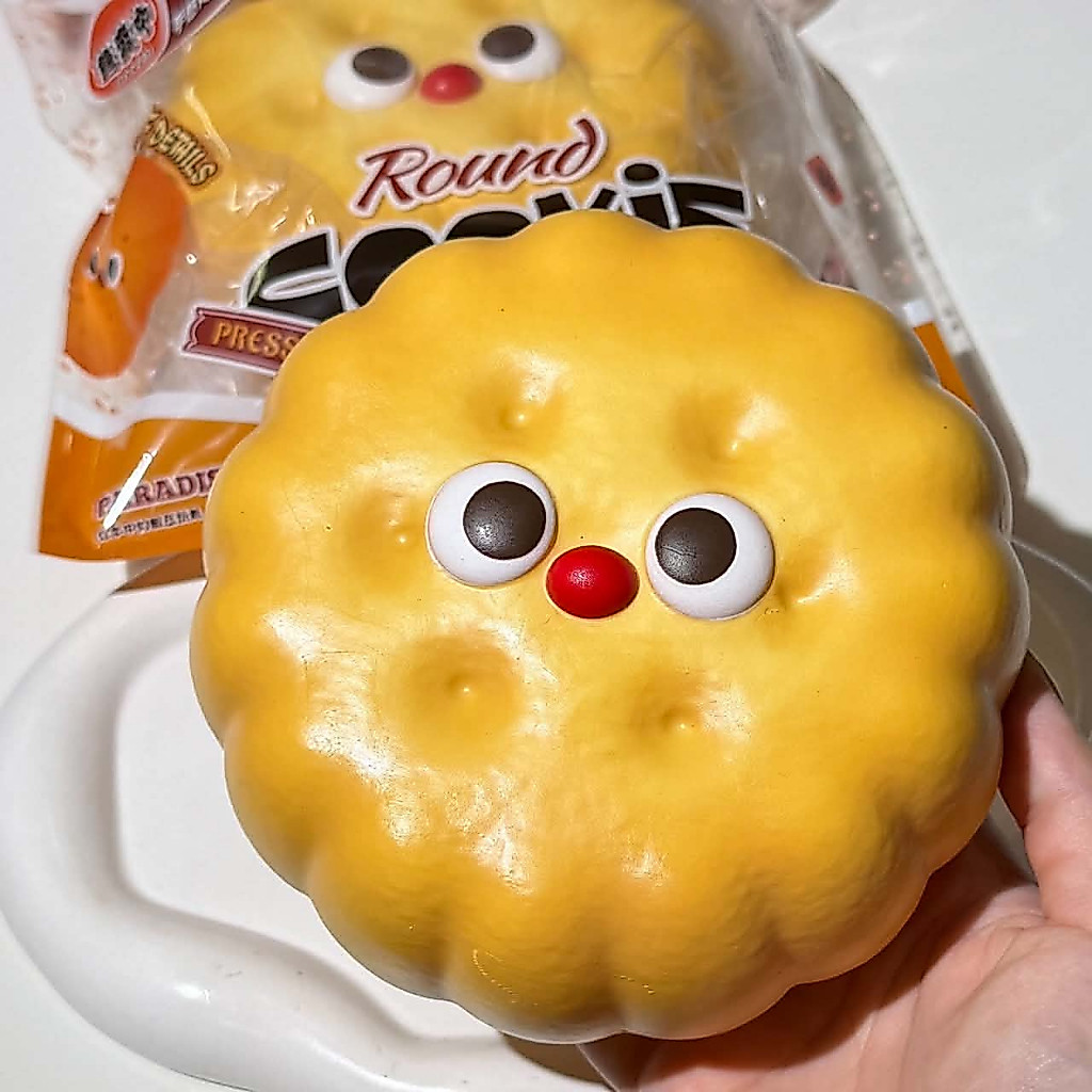 (ของแท้/มือ1) หายาก Mido Jumbo Red Nose Round Cookie Squishy สกุชชี่มิโดะ คุกกี้จมูกแดง จมด ชิ้นใหญ่