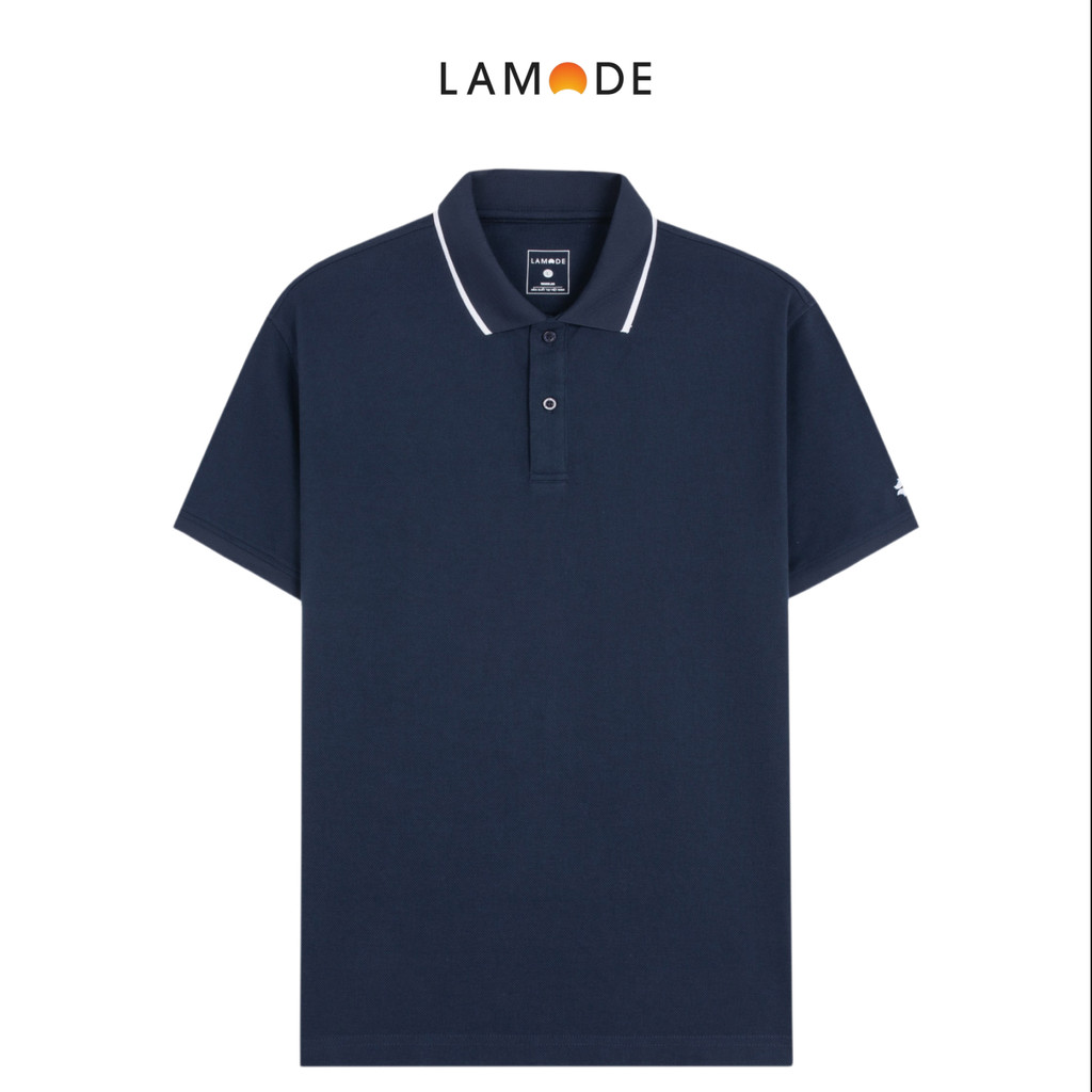 เสื้อโปโลผู้ชาย Lamode แขนสั้น ทรงปกติ ผ้าคอตตอนยืดเล็กน้อยทรงตรง LPS020AS0E