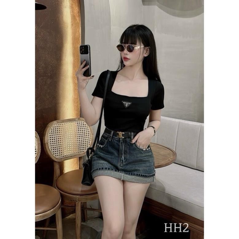 เสื้อยืดคอSQUARE สุดฮอตพร้อมโลโก้ HRA1