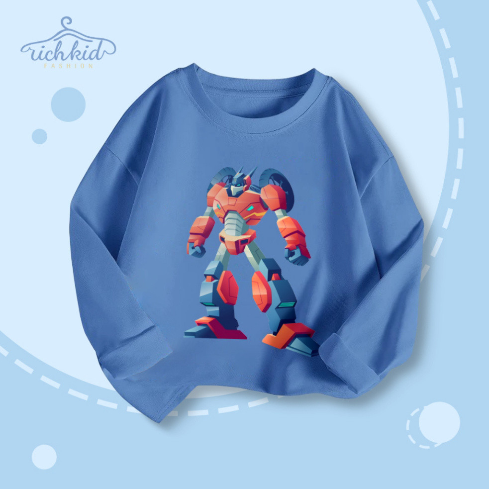 เสื้อแขนยาวผ้าฝ้าย ผ้านุ่ม โปร่ง ปรับอากาศ พิมพ์ลาย Optimus OP2 TTCC