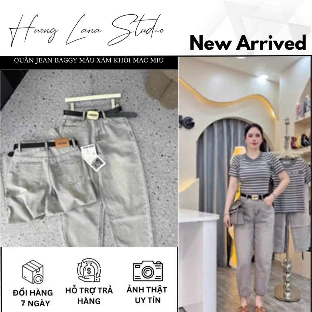 MAC MIU SMOKE GREY BAGGY JEANS