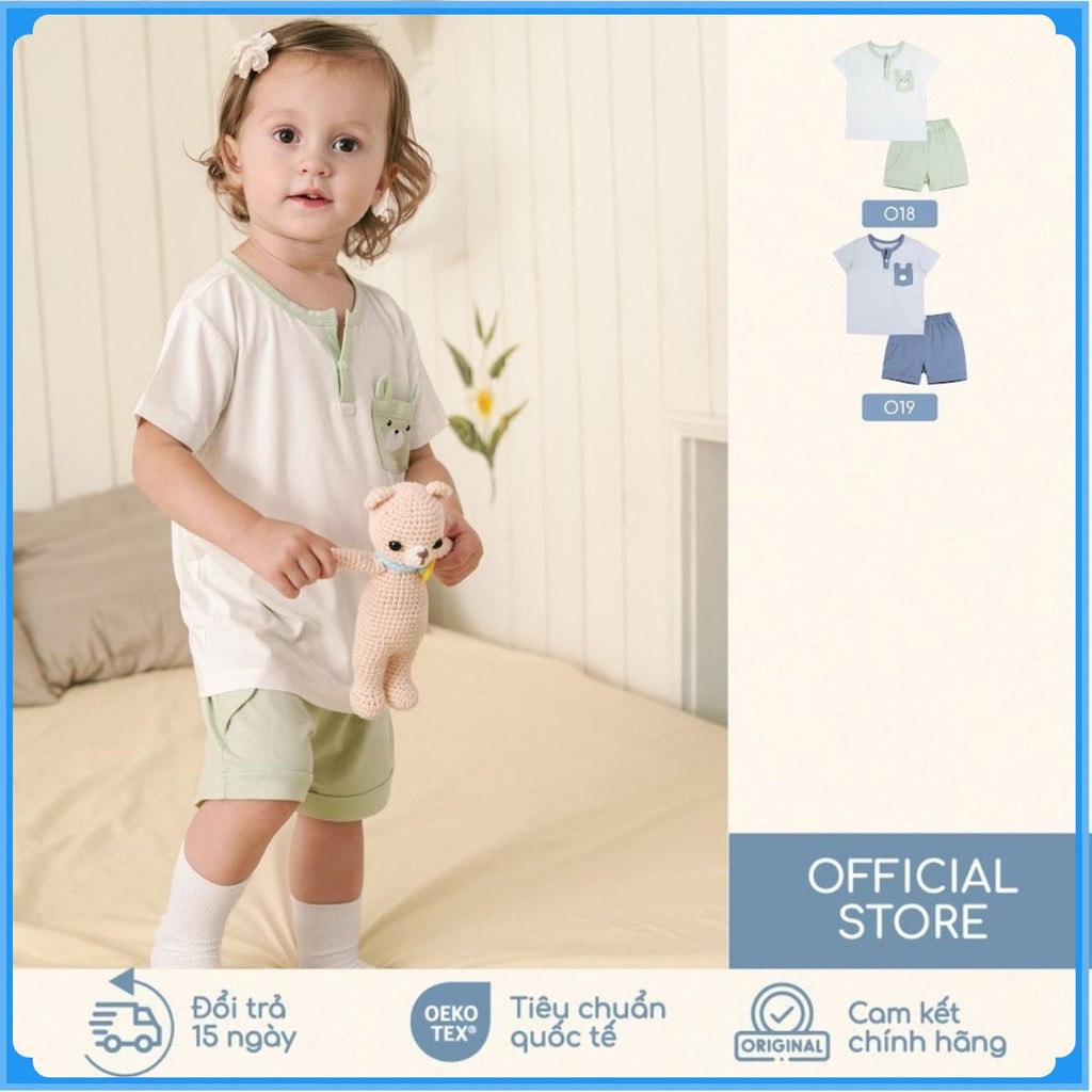 (6M-5Y) BU Bamboo Cotton BBC ชุดแขนสั้นคอเต่า130304 | เสื้อผ้า Bubaby ของแท้