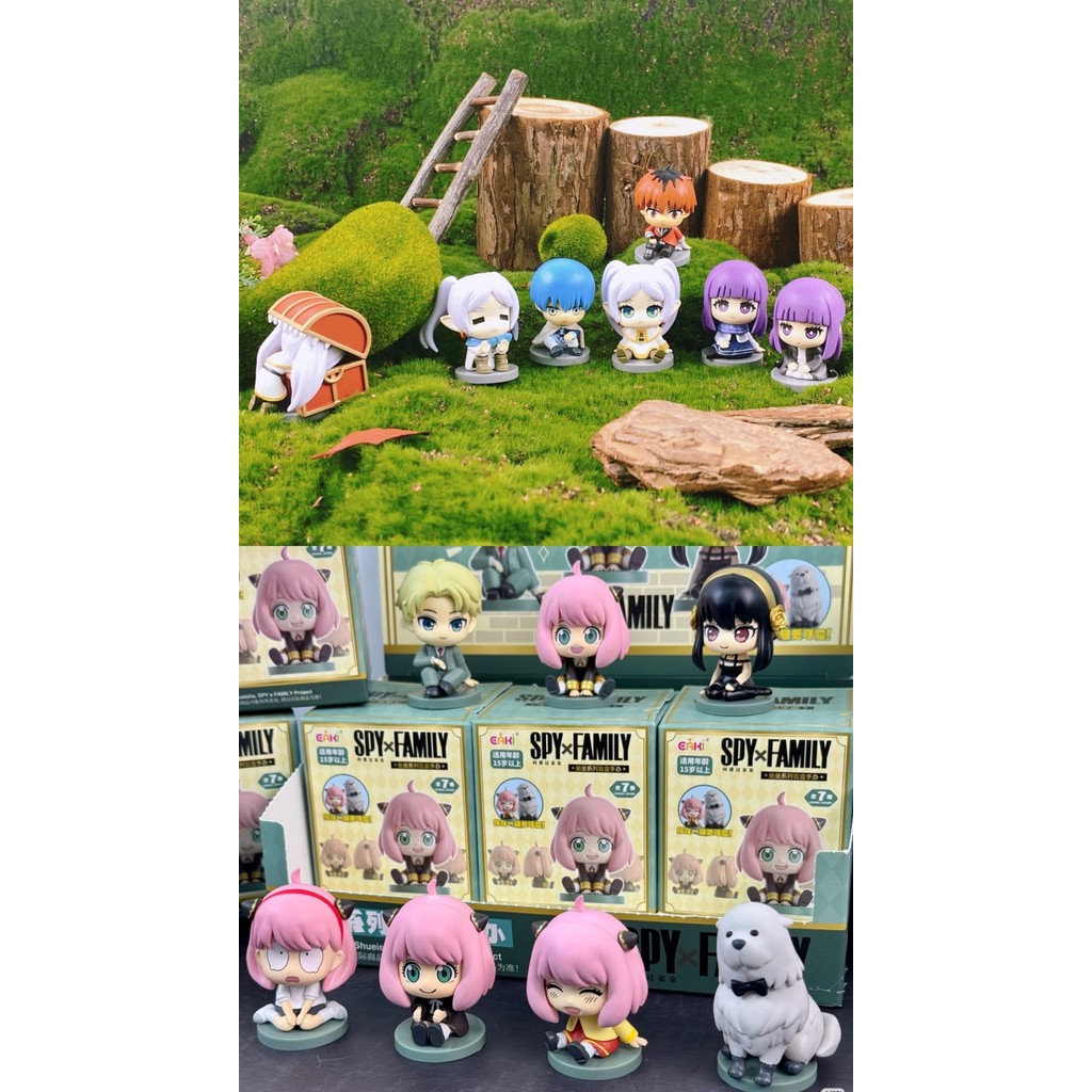 [มีจําหน่าย - ของแท้] Chibi Frieren Model Blind Box - ของแท้ EAKI Spy x Family Chibi Model