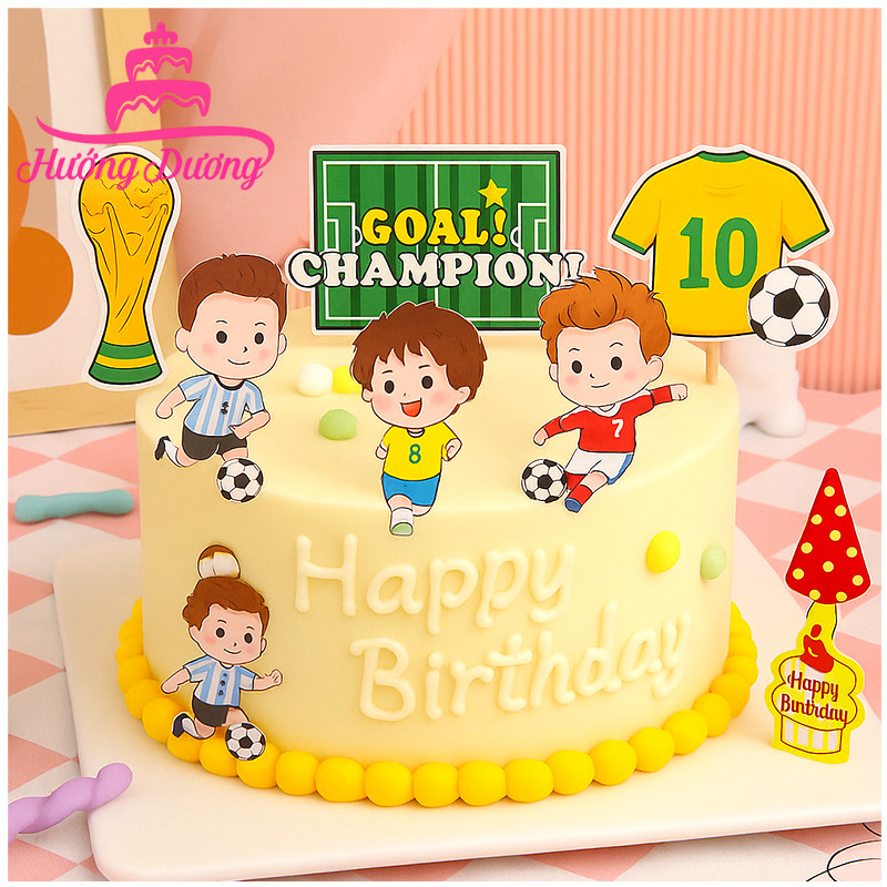 GOAL ชุดตกแต่งเค้กฟุตบอลเด็กชาย อุปกรณ์วันเกิด