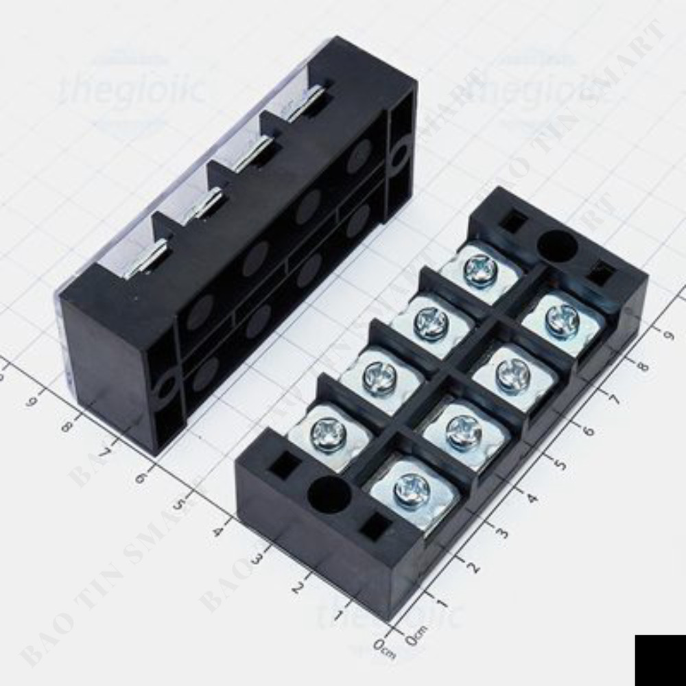 [2 ชิ้น]- TB4504 สะพานไฟฟ้า, เทอร์มินัลบล็อกตู้ไฟฟ้า 4 เสา 45A 600V ขนาดสายไฟ 0.5-4mm2 Linhkiensmart