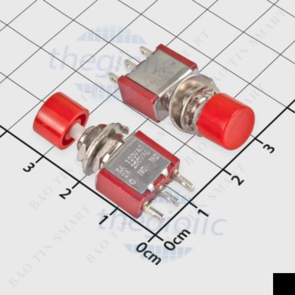 [2 ชิ้น]- PS-102 3-Pin Self-Reset Starter Switch 2A 250VAC Red Cover Linhkiensmart