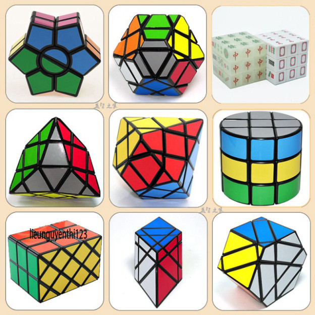 MoYu Meilong Carbon Rubiks Cube Collection 2x2, 3x3, 4x4, 5x5, สามเหลี่ยม, Skewb, Square-1, Megaminx