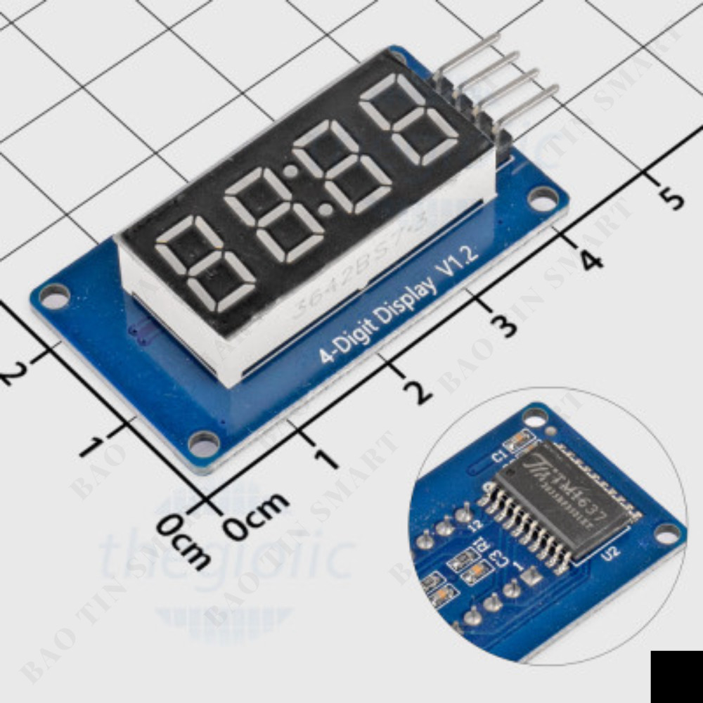 [2 ชิ้น]- 0.36 นิ้ว 7-Segment LED Module TM1637 Linhkiensmart Clock