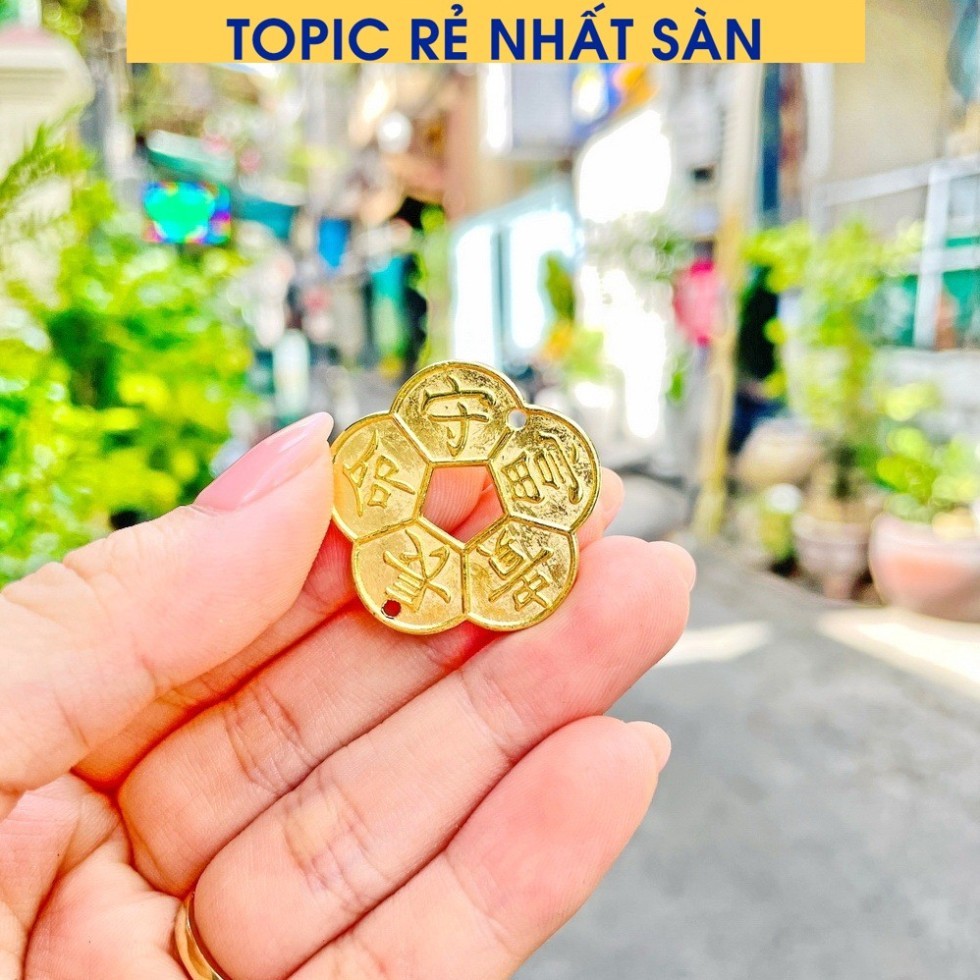 [ขายดี] (COMBO of 10) MINI 3cm Gold Plated Apricot Blossom Coins, Lucky Apricot Blossom Coins for Ph