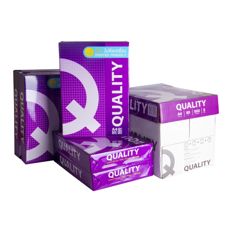 กระดาษ A4 QUALITY 80gsm (500 แผ่น) - กระดาษนําเข้าจากประเทศไทย