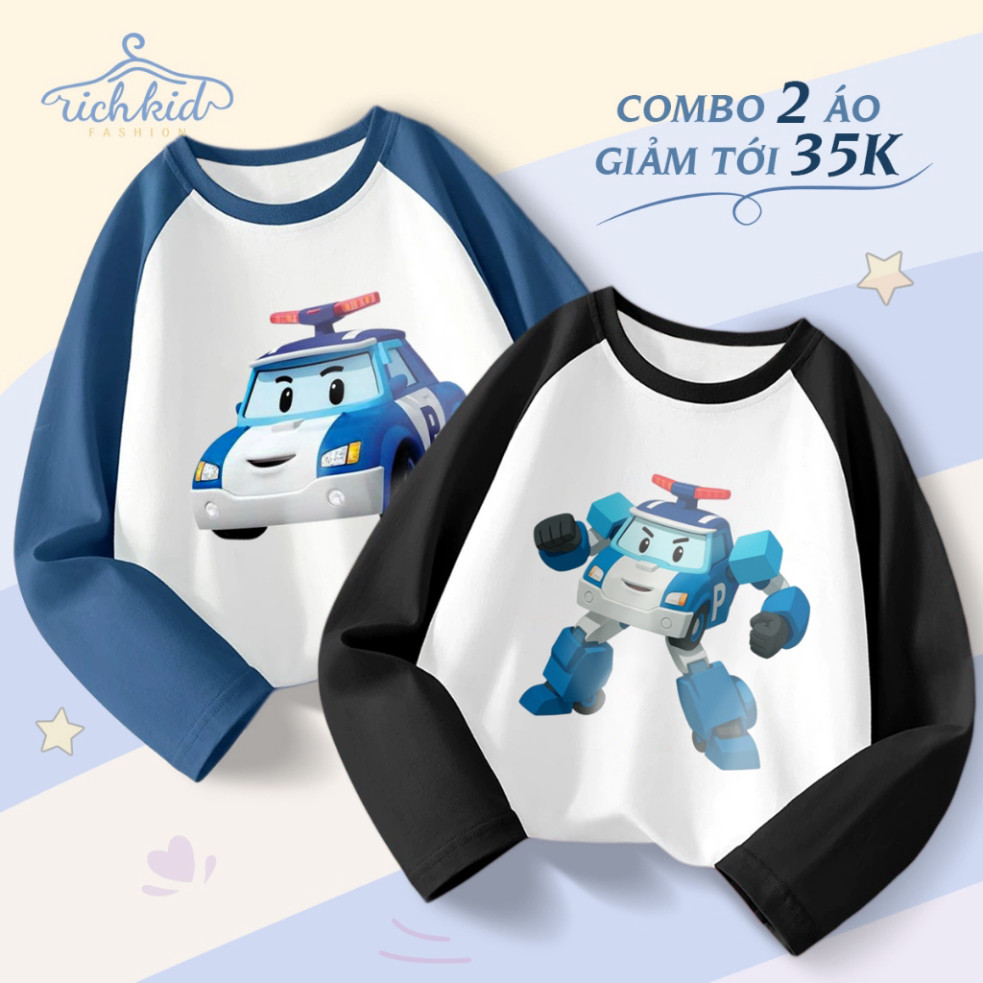 เสื้อยืดแขนยาว Richkid duo with Car design O13, O9 และ O14 สําหรับทารกของคุณ RS99