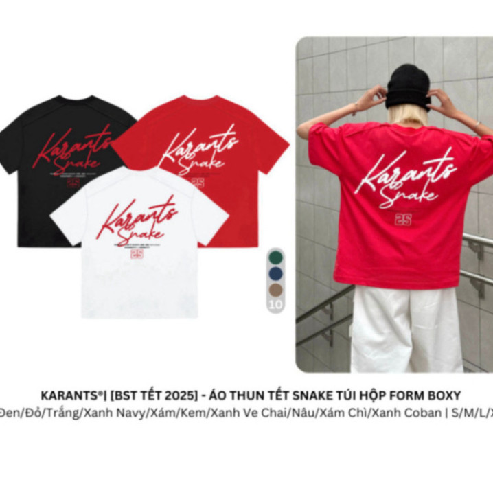 เสื้อยืด Form Boxy Local Brand Karants Snake - KR185