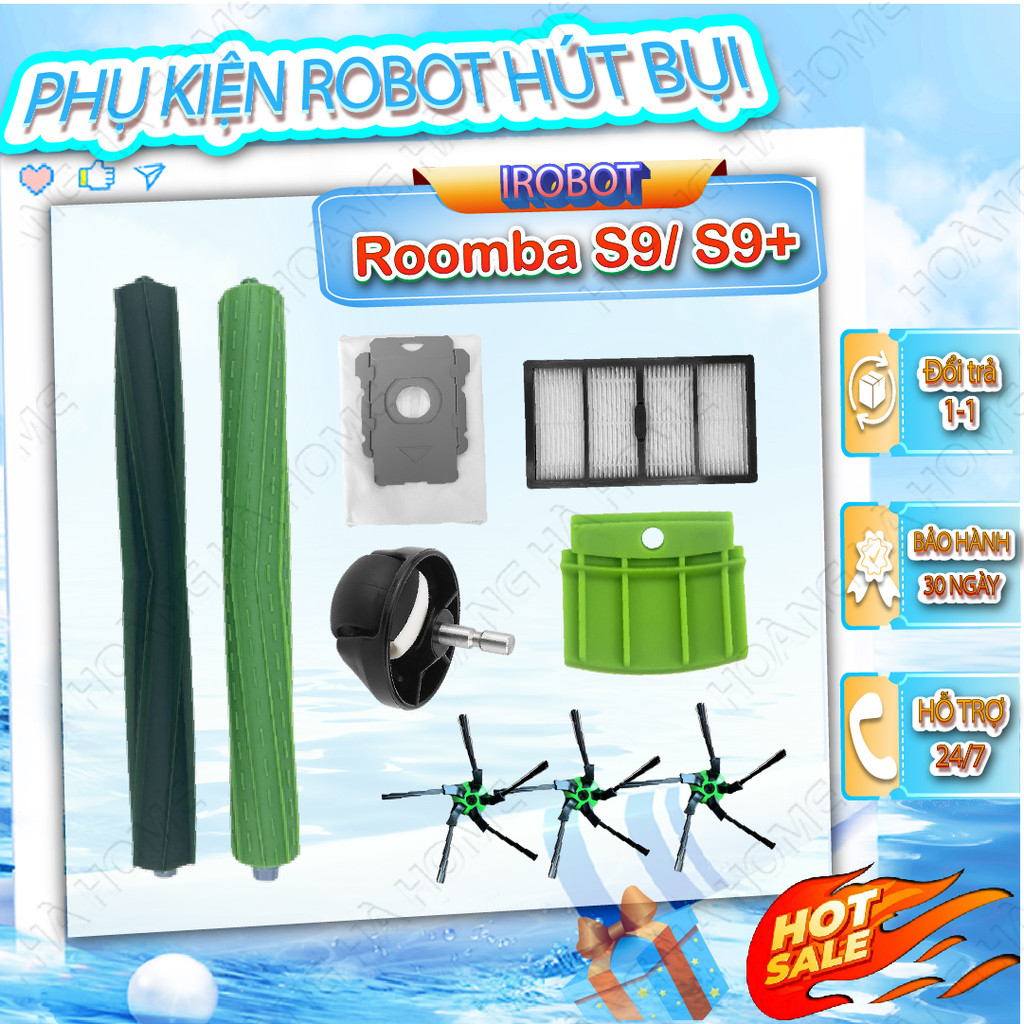 IROBOT ROOMBA S9/S9 PLUS อุปกรณ์เสริมเครื่องดูดฝุ่นหุ่นยนต์ IROBOT คุณภาพ - ถุงขยะ แปรง ล้อ...