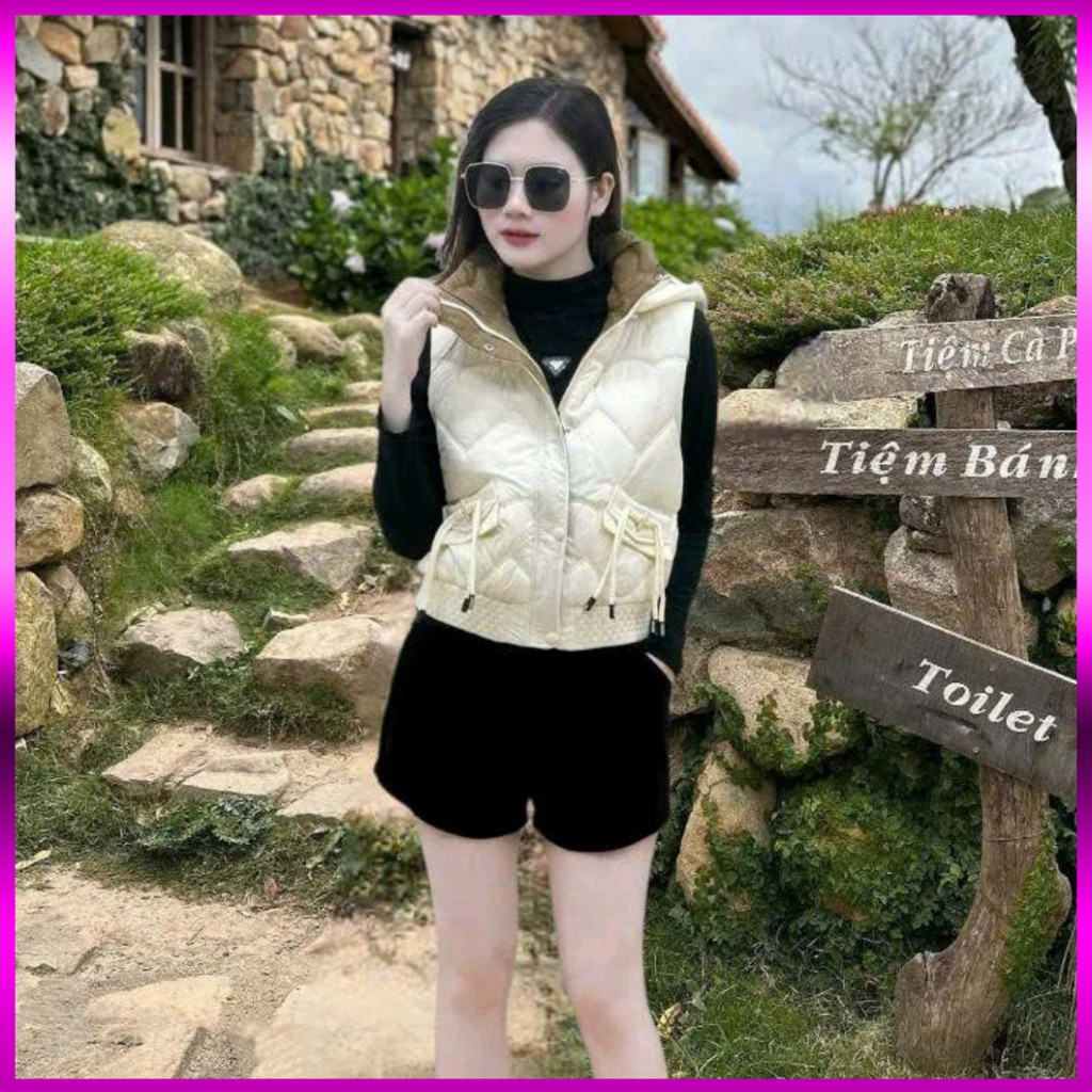 เสื้อกั๊กขนเป็ดเบาพิเศษสําหรับผู้หญิงมีฮู้ดแฟชั่น รุ่นสวย A9305 -[MON SHOP2]