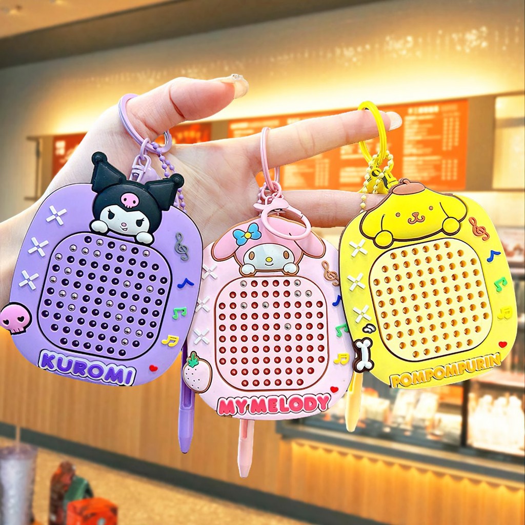 พวงกุญแจกระดานวาดภาพ Kuromi ปากกาลูกลื่นแม่เหล็กพร้อมปากกา Sanrio MA888