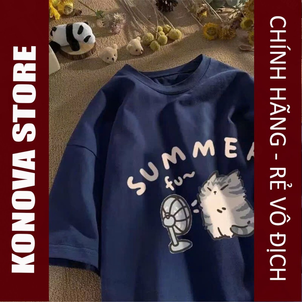 Konovastore 3158 เสื้อยืดหมี ein ผ้าคอตตอน ขาบาน กระเป๋ามีซิป