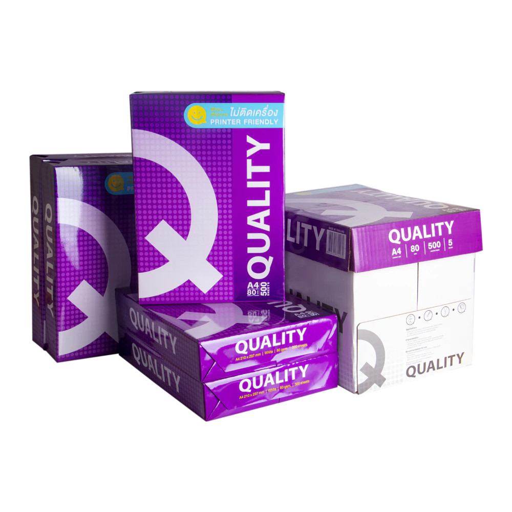 กระดาษ A4 QUALITY 80gsm (500 แผ่น) - กระดาษนําเข้าจากประเทศไทย