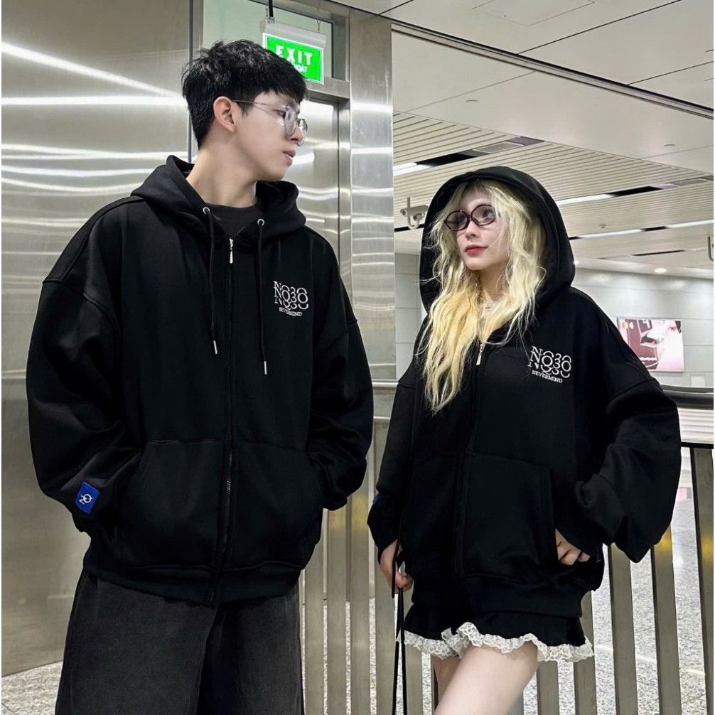 ฤดูใบไม้ร่วงฤดูหนาว Zip Hoodie NQ30 FORUM COTTON ปัก - Hodie NQ30 FORUM Boxy รูปแบบหลวมสําหรับผู้ชาย