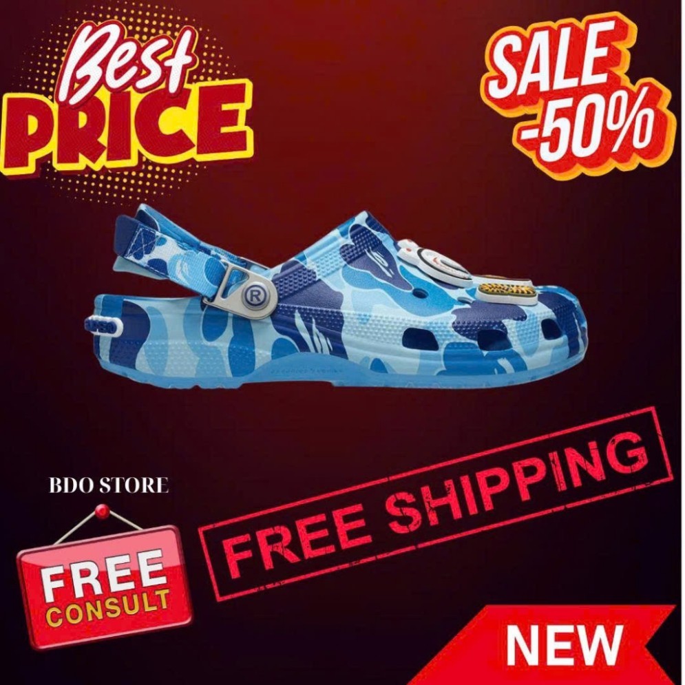 Crocs Classic Clog BAPE x STAPLE – สีน้ําเงิน Camo