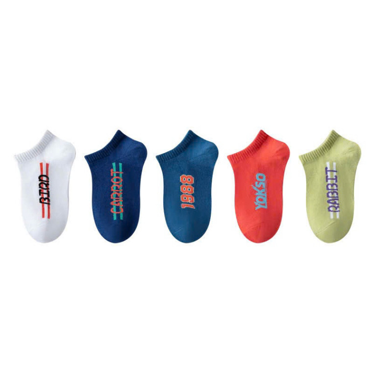 TTT-60 ชุดถุงเท้าสั้นผ้าฝ้ายพรีเมี่ยม Dautayshop 5 คู่