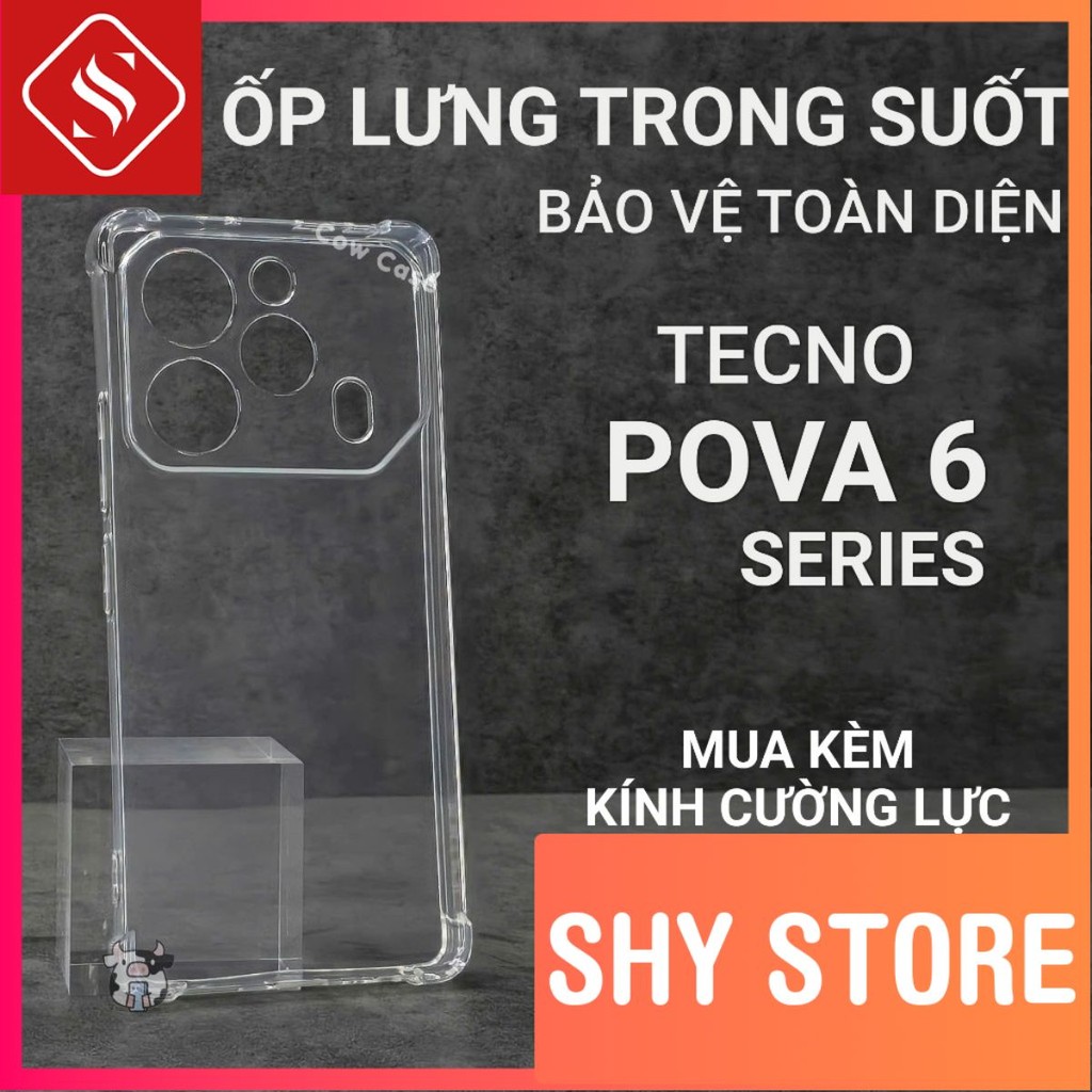 Tecno Pova 6, 6 Neo, 6 pro ShyStore เคสใสเรียบ | เคสโทรศัพท์แบบยืดหยุ่น ของ6 ให้การป้องกันกล้องโทรศั