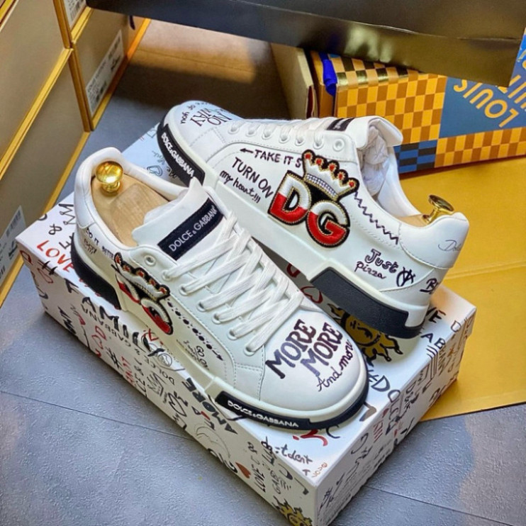 รองเท้าผ้าใบสําหรับผู้ชายและผู้หญิง White White White King Hat Marshal White DC Student Shoes - หนัง