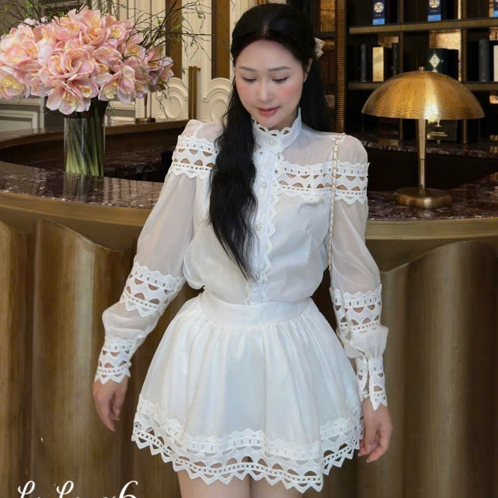 ชุดเสื้อและกระโปรงชุดกระโปรงผู้หญิงสวยๆชุดเสื้อตัวยาวชุดกระโปรงสั้นสวยๆ 673 (Z2) นาที